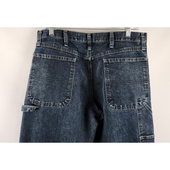 Wrangler Jeans Mens 34x32 Blue Authentics Carpenter Straight Leg Denim - Picture 8 of 11